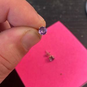 Amethyst studded earrings with 925 silver casing